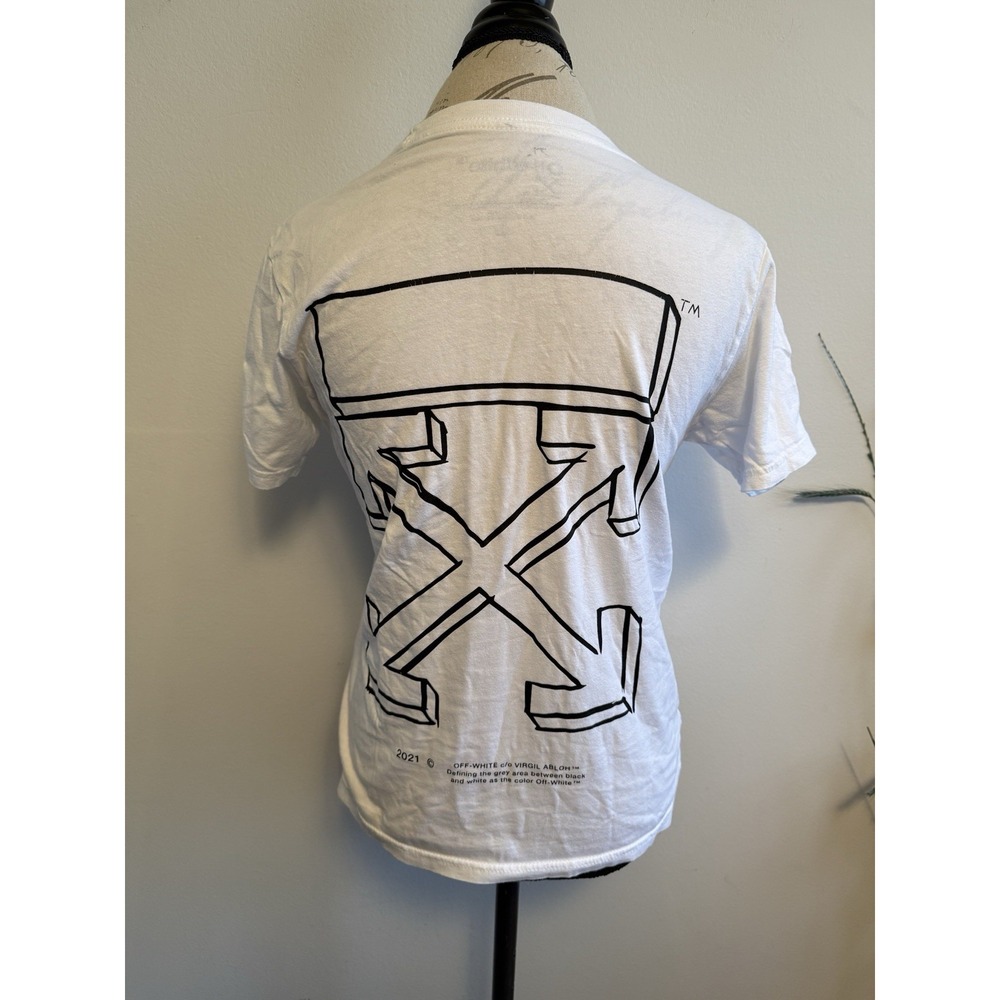 Off-White 2021 Men's White Graphic Print T-Shirt‎ Size Large